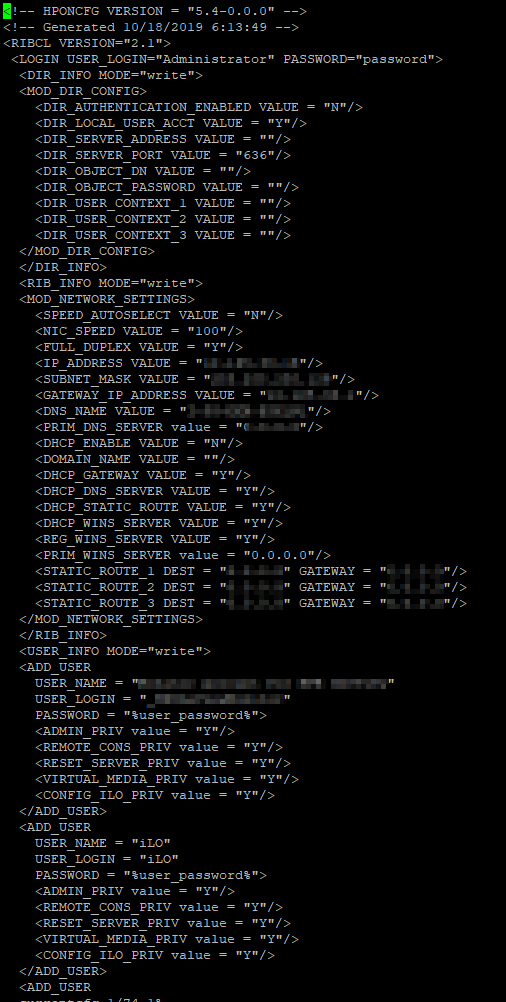 ilo config