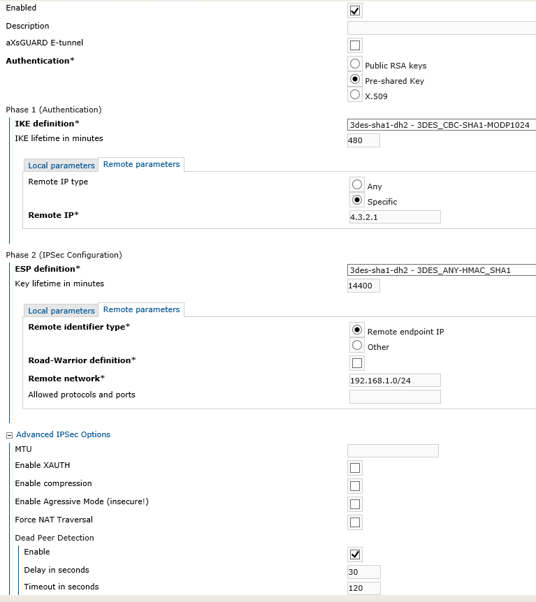 AXSguard remote params